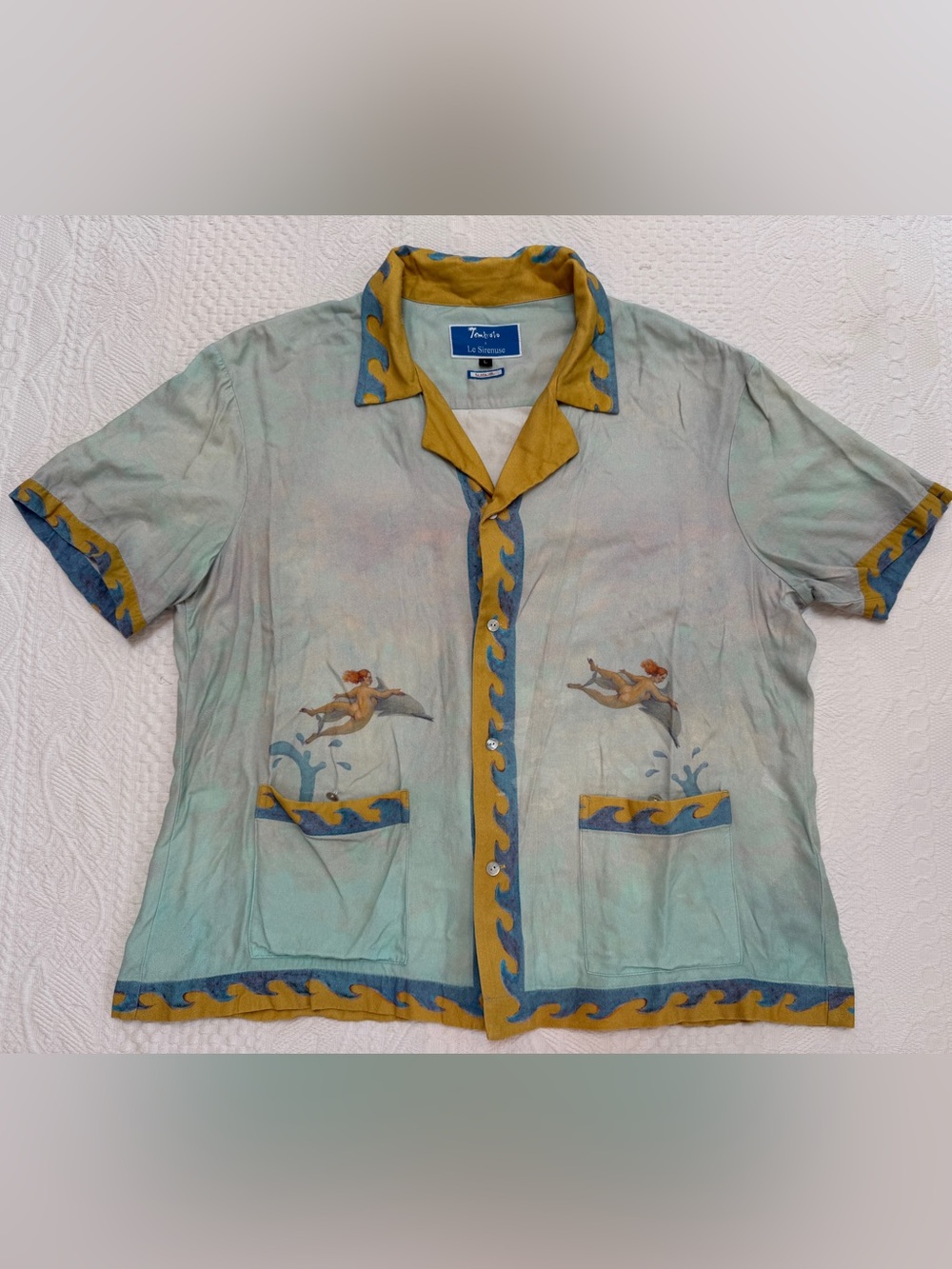 Tombolo Le Sirenuse By Paulo Sandulli Collared Button Up Shirt Adult Size Large